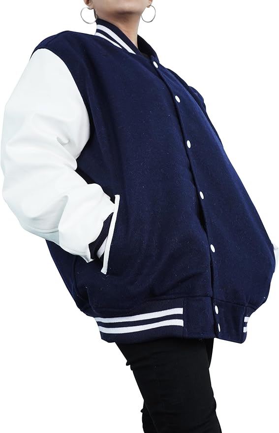 Letterman Jacket Navy Blue UK